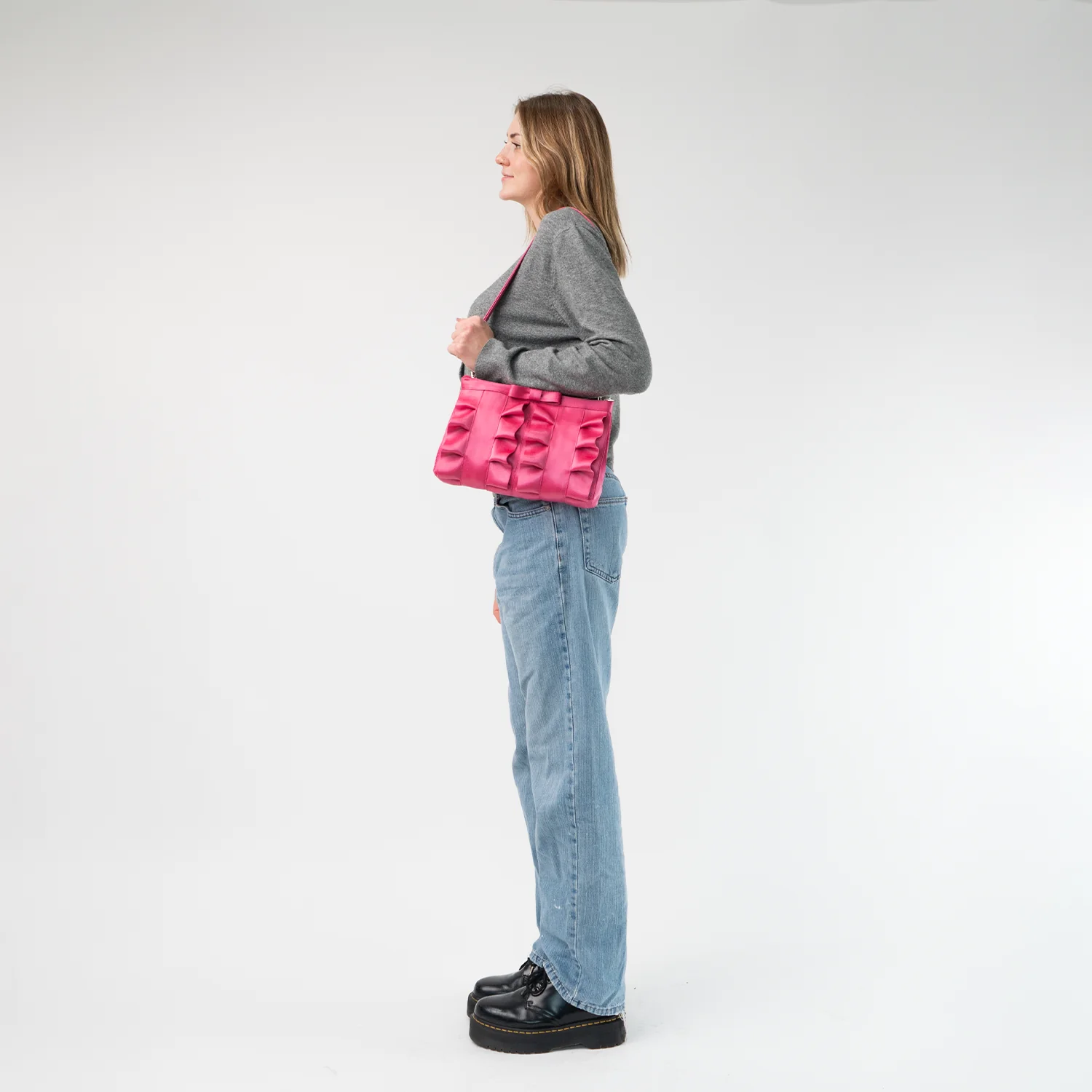 Lola Bow Clutch / Fuchsia - Image 2