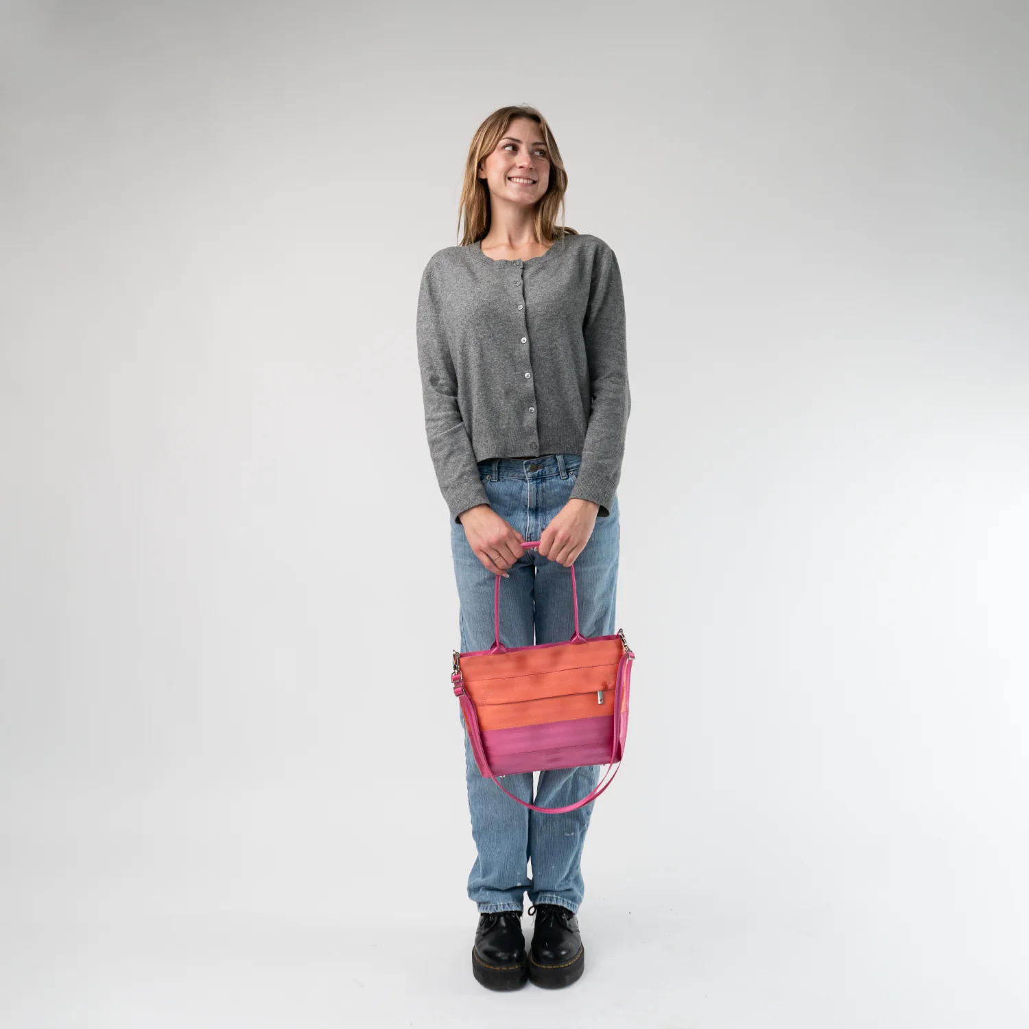 Mini Streamline Tote / Coral N Fuchsia - Image 3