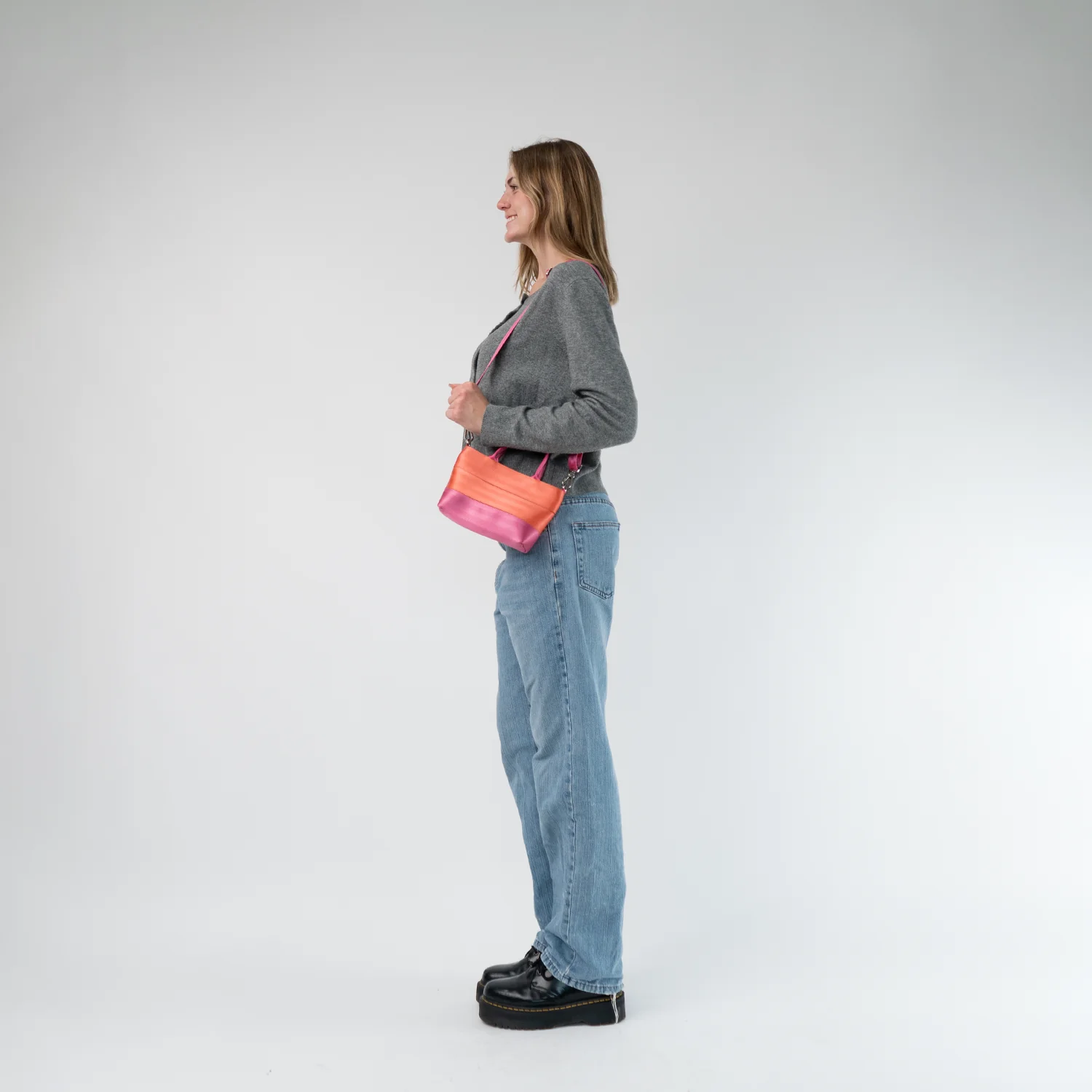 Petite Tote / Coral N Fuchsia - Image 3